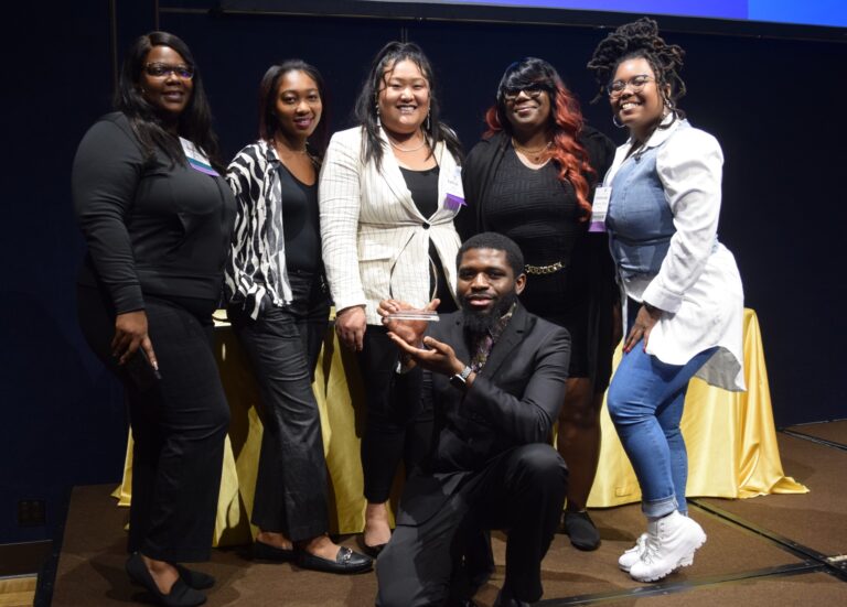 Group receiving an award